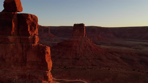 Aerial shot of the amazing rock formations on southern Utah.