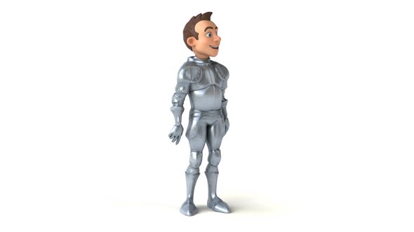 Fun 3D cartoon knight walking and presentating alt