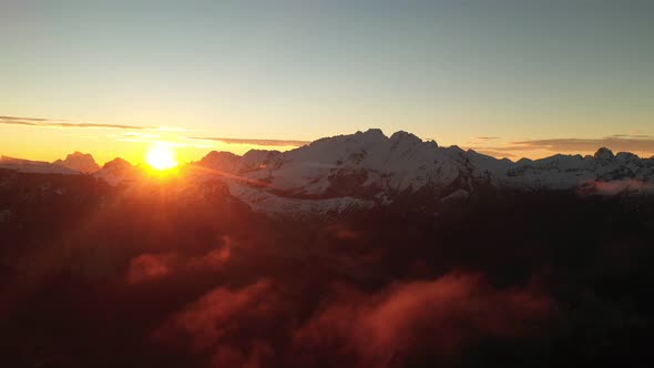 Amazing Aerial Footage of Mountains at Sunrise, .