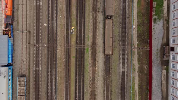 View From the Quadrocopter on the Railway Tracks