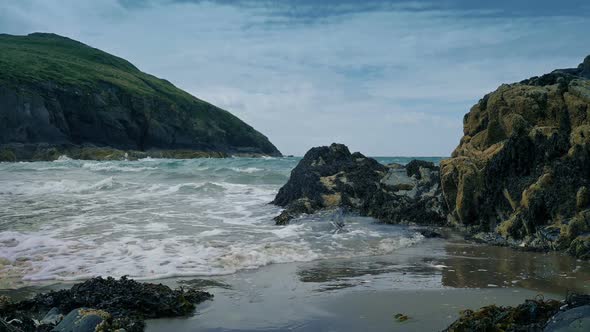 Ground Level View Of Wild Beach Shore