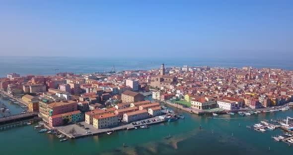 Aerial View of the City on the Water Chioggia