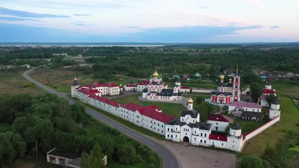 Aerial View of Trinity-Sergius Varnitsky Monastery in Rostov Russia