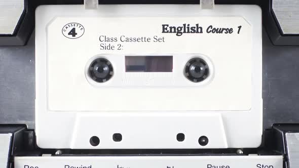 cassettes changing in a retro tape player