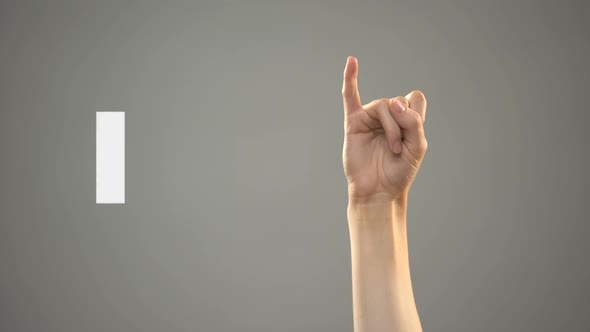 Letter I in Sign Language, Hand on Background, Communication for Deaf, Lesson