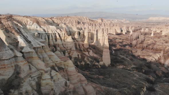 The Valley of Love in Goreme Cappadocia Turkey During the Freezing Winter Months