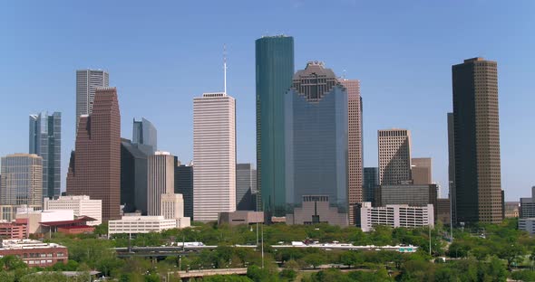 Aerial of the downtown Houston