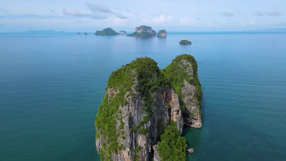 Railay Beach Krabi Thailand Tropical Beach of Railay Krabi Drone Aerial View of Panoramic View of