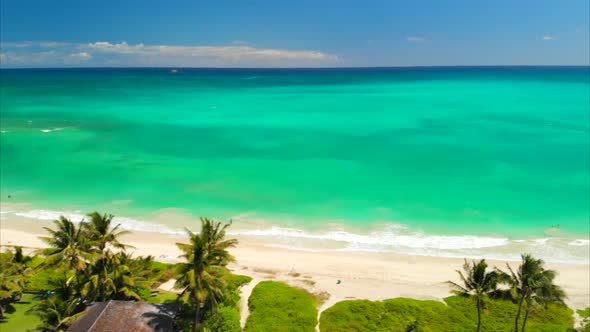 Aerial of Kalama Beach in Hawaii