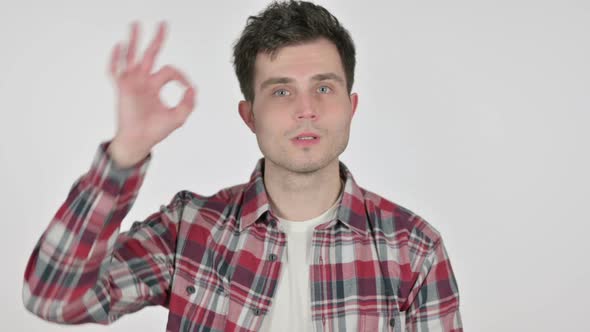 Portrait of Young Man Showing Okay Sign