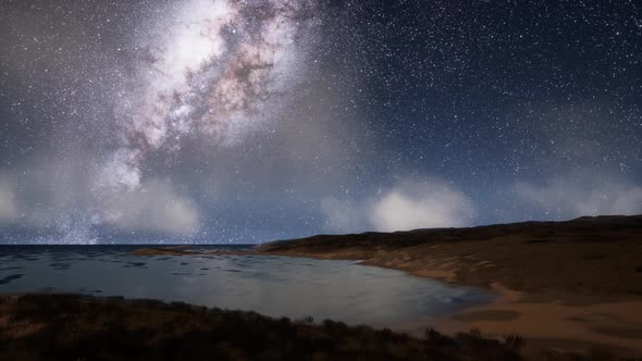 Milky Way Galaxy Over Tropical Island