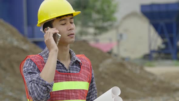 Sad Architect Making A Phone Call