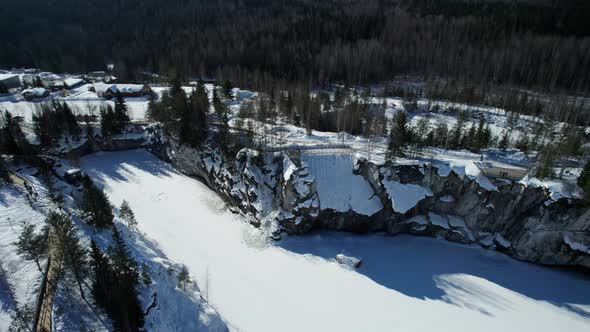 Ruskeala Mountain Park a Regional Park is a Rural Locality of Sortavala in the Republic of Karelia