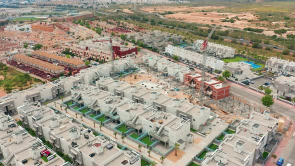 Aerial View. a Contruction Area with New Buildings. Spain, Costa Blanca, Alicante, Torrevieja.