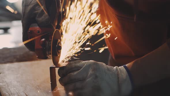 Man Works Circular Saw