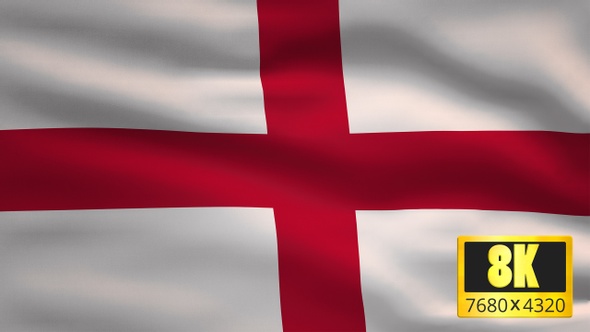 8K England Windy Flag Background