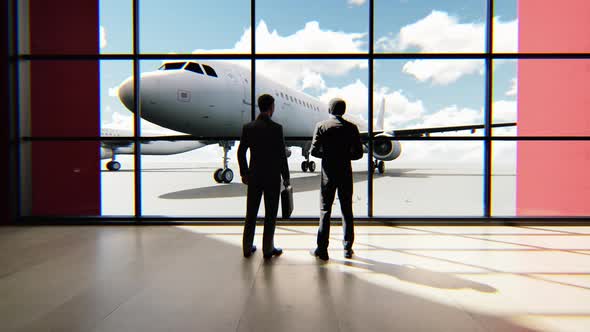 Businessmen Talking in The Airport