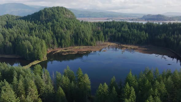 Aerial Footage of Minnekhada Regional Park in 4k, British Columbia, Canada