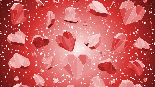 Polygonal Red Hearts alt