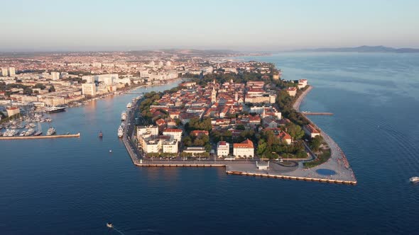Drone Footage Aerial View of Zadar Marina Croatia