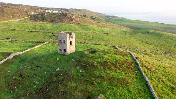 Aerial View of Tormore Island By Port Between Ardara and Glencolumbkille in County Donegal The