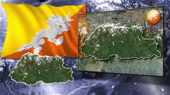 Bhutan Flag And Map Animation alt