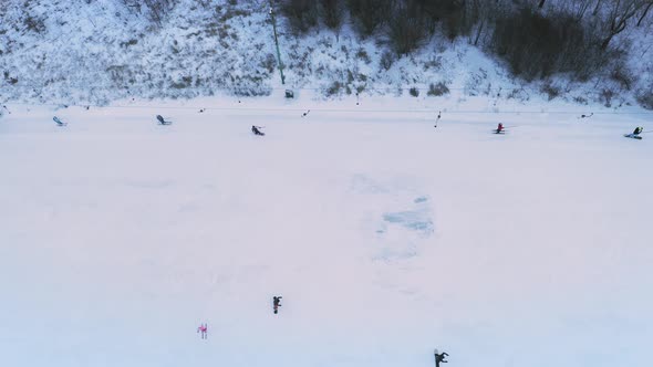 Drone Flying Over Snowy Slope