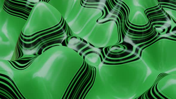 Loop Vj Background Animation Of Green Abstract Waves 4K H.264