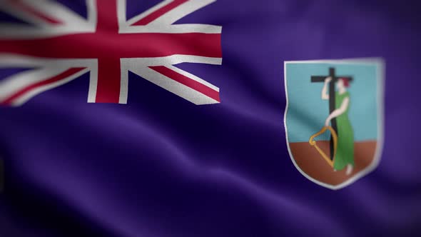 Montserrat Flag Textured Waving Front Background HD