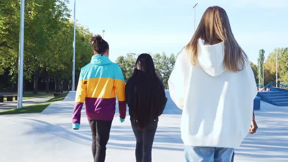 Group of teens having fun