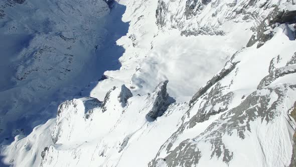 Alpine Snow Mountain Peak Landscape View in Winter Season