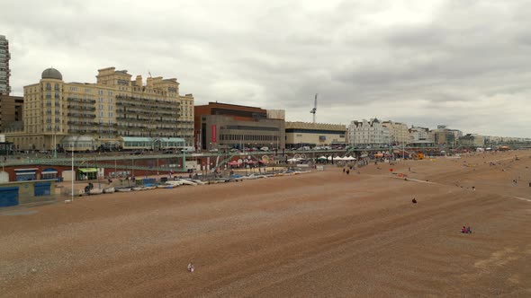 Summer Vacation On Brighton Beach Uk 4k Circa 2022