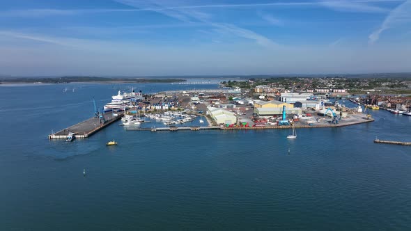 Poole Harbour and Docks in the UK During the Summer