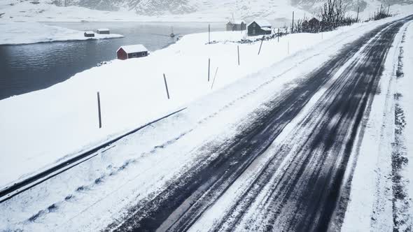 Winter Road on Lofoten Islands