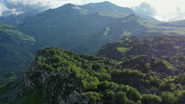 Slopes of Summer Caucasus Mountains