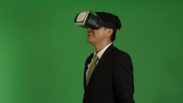 Businessman In Virtual Reality World