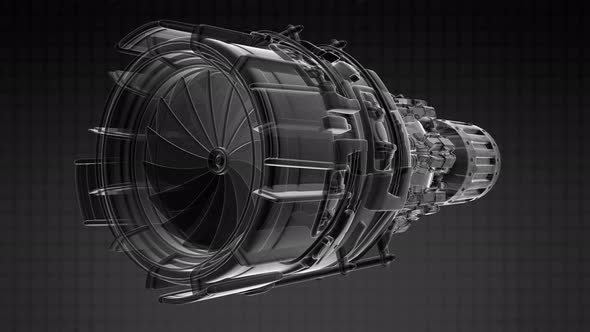 Rotate Jet Engine Turbine