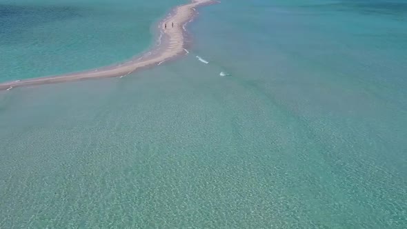 Aerial sky of bay beach journey by lagoon and sand background