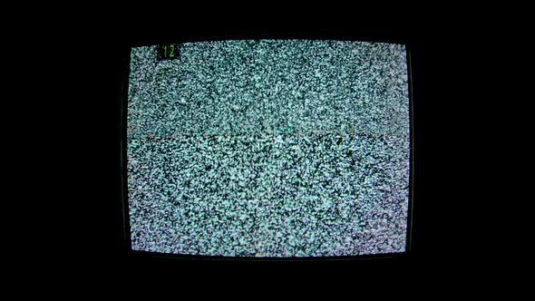 No Signal Message with Glitch Effect on Old TV Screen