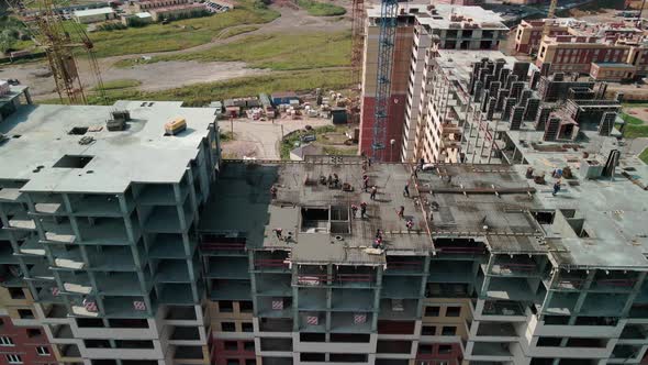 Workers Working at a Construction Site