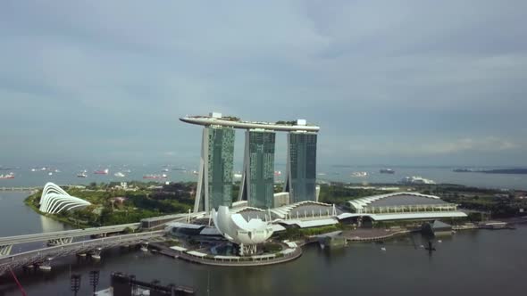 Marina Bay and Garden By the Bay Aerial View in Singapore