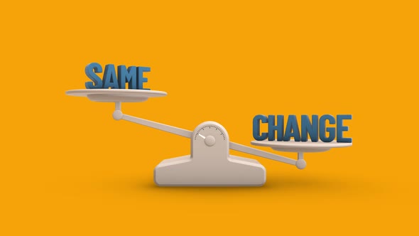 Same vs Change Balance Weighing Scale Looping Animation