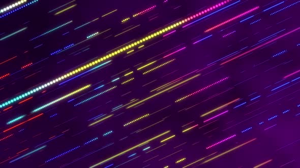 Colorful Neon Lines and Dots Motion Background