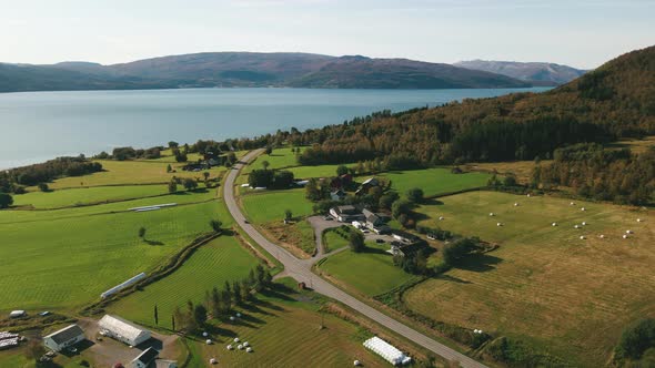 Stunning farming landscape of Skjerstad in rural Northern Norway