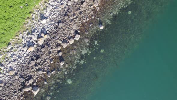 Bird's Eye View of a Rocky Coastline