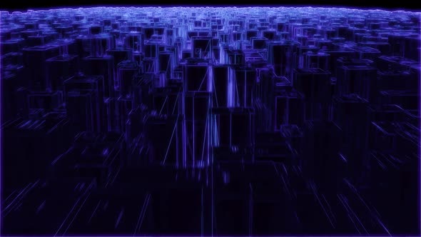 Abstract Urban Black Glow Edges Violet Background