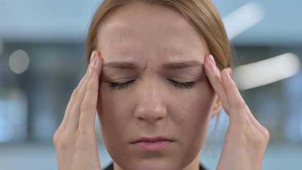 Face Close Up of Woman Having Headache