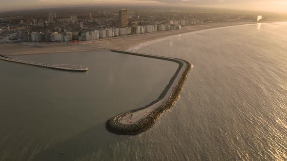 Aerial view of the little town of Ostend