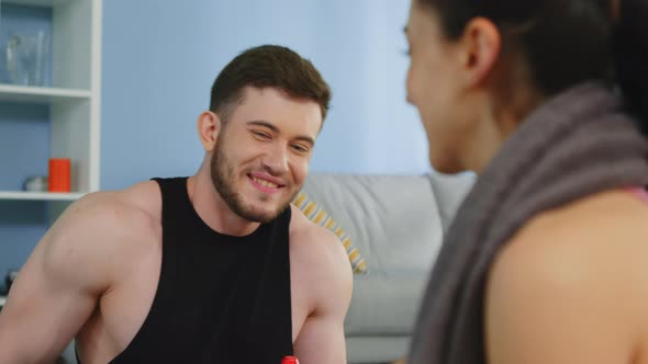 Man and Woman Enjoy Morning After Workout