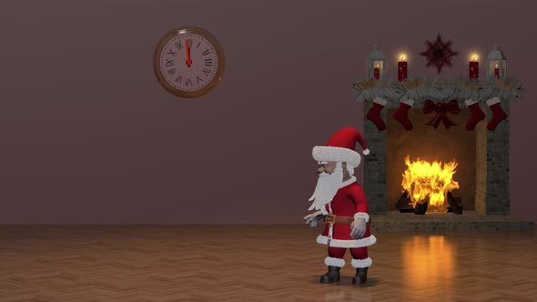 Santa Claus Pushing Gift alt
